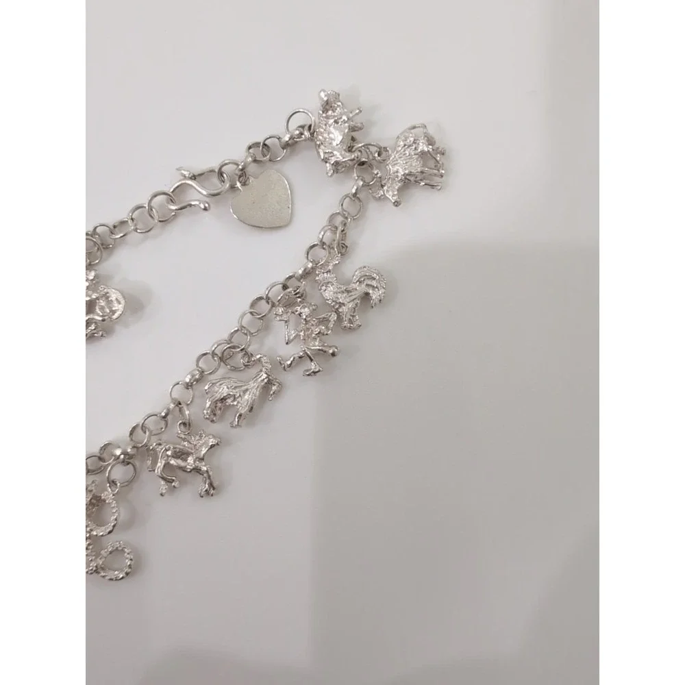 12‎ Animal Charm Bracelet Chinese Zodiac Silver 7